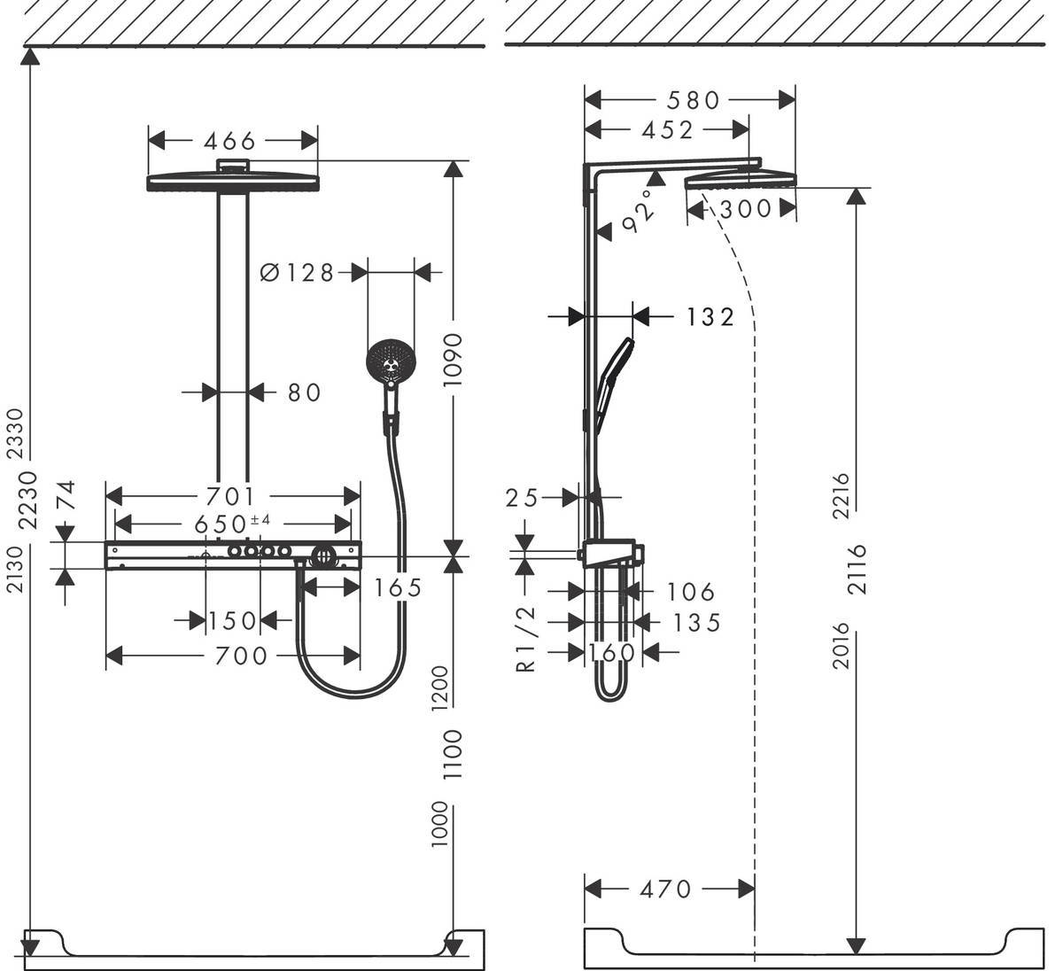 Hansgrohe Rainmaker Select 460 Showerpipe Душевая система